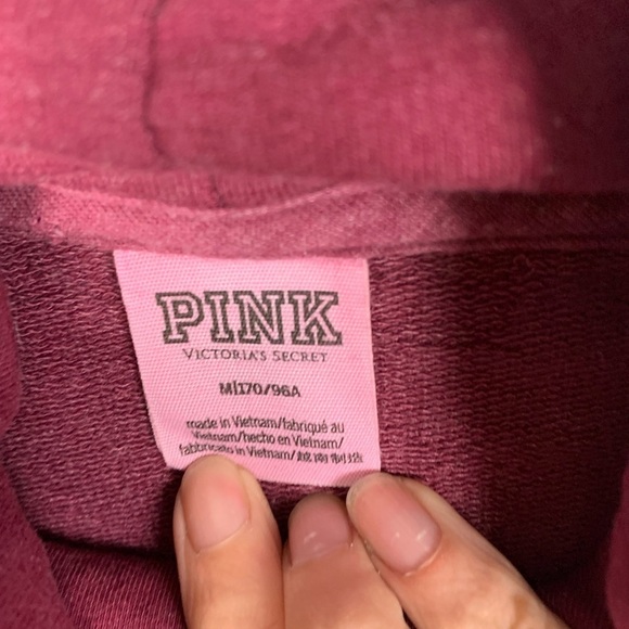 Victorias Secret PINK MEDIUM turtleneck tunic sweatshirt red purple oversized - Picture 3 of 6